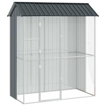 Voliere Anthrazit 215x110x247 cm Stahl