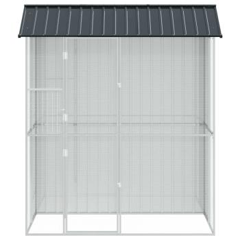 Voliere Anthrazit 215x110x247 cm Stahl