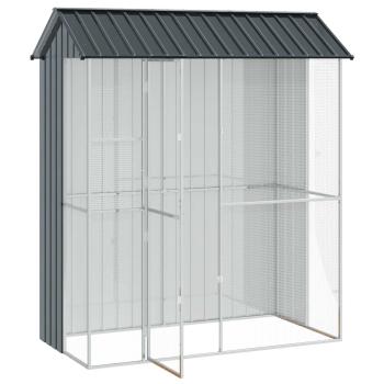 Voliere Anthrazit 215x110x247 cm Stahl