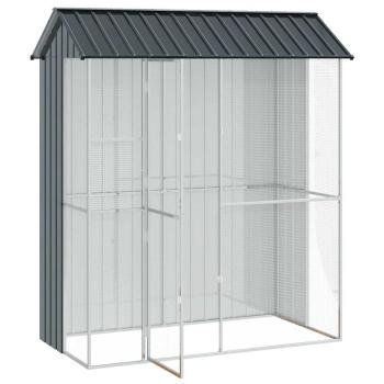 Voliere Anthrazit 215x110x247 cm Stahl