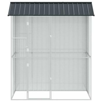 Voliere Anthrazit 215x110x247 cm Stahl