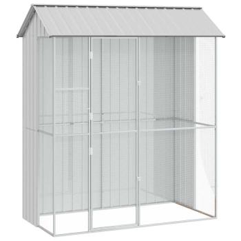 Voliere Grau 215x110x247 cm Stahl