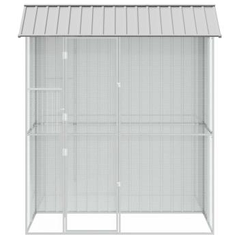 Vogelkäfig Grau 215 x 110 x 247 cm Verzinkter Stahl
