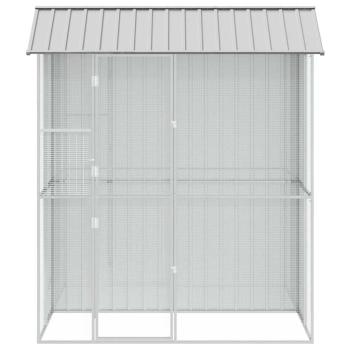 Voliere Grau 215x110x247 cm Stahl