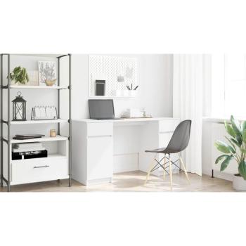 Schreibtisch mit Schubladen Weiß 140 x 49 x 76 cm Holzwerkstoff
