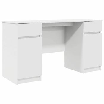 Schreibtisch mit Schubladen Weiß 140 x 49 x 76 cm Holzwerkstoff