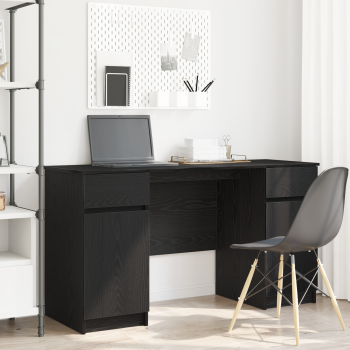 Schreibtisch Schwarz Eiche 140x49x76 cm Holzwerkstoff