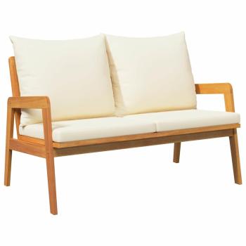3-tlg. Bistro-Set mit Kissen Massivholz Akazie