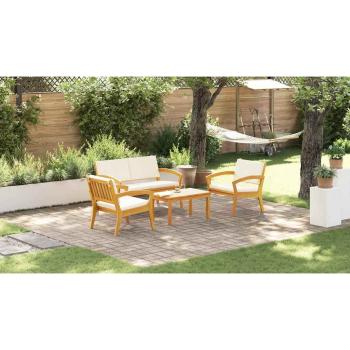 4-teiliges Bistro-Set mit Kissen aus Akazienholz