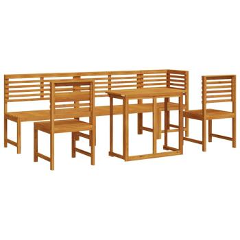 6-teiliges Garten-Esszimmer-Set aus massivem Akazienholz