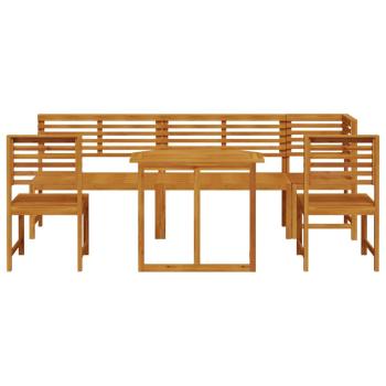 6-teiliges Garten-Esszimmer-Set aus massivem Akazienholz