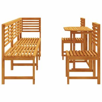 6-teiliges Garten-Esszimmer-Set aus massivem Akazienholz