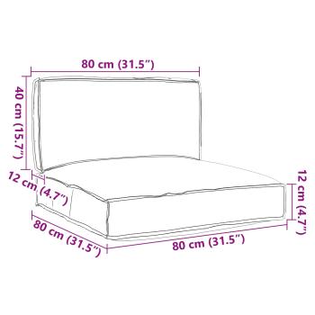 Palettenkissenset Oxford-Stoff Anthrazit 80 x 80 x 52 cm