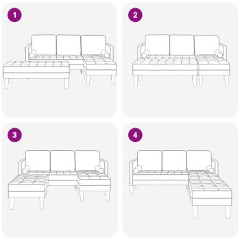 ARDEBO.de - 2-teiliges Sofa Set mit Kissen aus Leinen