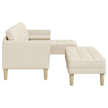 2-teiliges Sofa Set mit Kissen aus Leinen