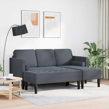 Sofa Set 2 stk. Dunkelgrau Polyester