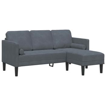 Sofa Set 2 stk. Dunkelgrau Polyester