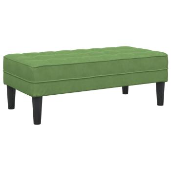 Garten Sofa mit Bank und Kissen, L-förmiger hellgrüner Samt, 3-Sitzer Sofa mit Chaise, L-förmiger hellgrüner 160 cm Samt, Bank hellgrün, 113x57x39 cm, Samt
