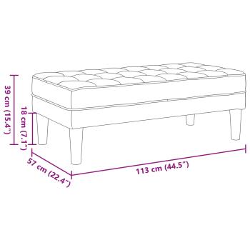 ARDEBO.de - Garten-Sofa mit Bank und Kissen L-förmiger Creme-Samt, L-förmiges Sofa Creme 173x131x67 cm Samt, Bank Creme 113 cm Samt