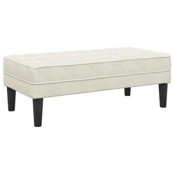 Garten-Sofa mit Bank und Kissen L-förmiger Creme-Samt, L-förmiges Sofa Creme 173x131x67 cm Samt, Bank Creme 113 cm Samt