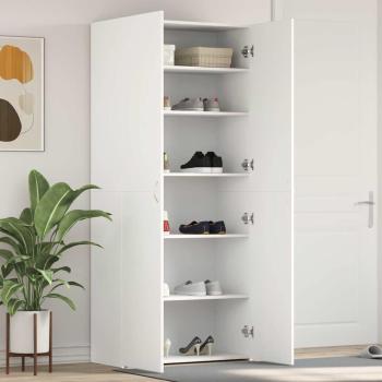 ARDEBO.de - Schuhschrank Weiß 80x35.5x180 cm Holzwerkstoff