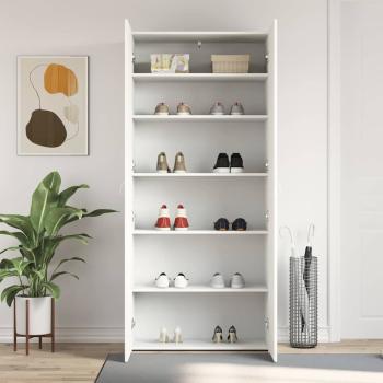 Schuhschrank mit Regal Weiß 80 x 35,5 x 180 cm Holzwerkstoff