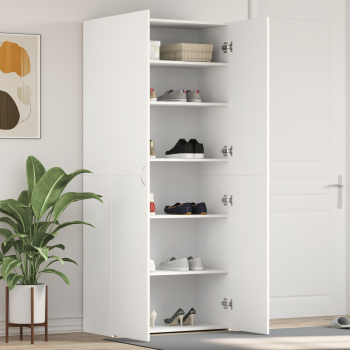 Schuhschrank mit Regal Weiß 80 x 35,5 x 180 cm Holzwerkstoff