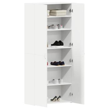 Schuhschrank mit Regal Weiß 80 x 35,5 x 180 cm Holzwerkstoff