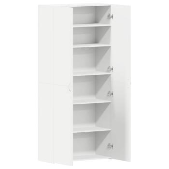 Schuhschrank mit Regal Weiß 80 x 35,5 x 180 cm Holzwerkstoff