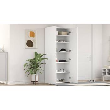 Schuhschrank mit Regal Weiß 80 x 35,5 x 180 cm Holzwerkstoff