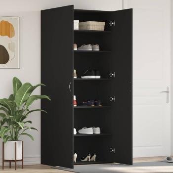 ARDEBO.de - Schuhschrank Schwarz 80x35,5x180 cm Holzwerkstoff