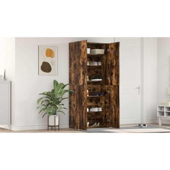 Schuhschrank Raucheiche 80x35,5x180 cm Holzwerkstoff