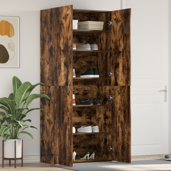 Schuhschrank Raucheiche 80x35,5x180 cm Holzwerkstoff