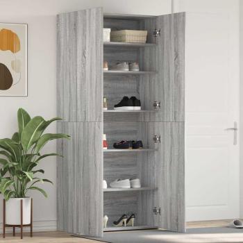 ARDEBO.de - Schuhschrank Grau Sonoma 80x35,5x180 cm Holzwerkstoff