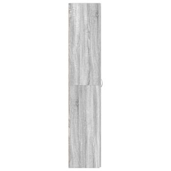 Schuhschrank mit Regal Grau 80 x 35,5 x 180 cm Holzwerkstoff
