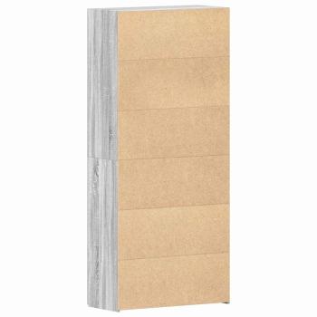 Schuhschrank mit Regal Grau 80 x 35,5 x 180 cm Holzwerkstoff