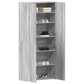 Schuhschrank Grau Sonoma 80x35,5x180 cm Holzwerkstoff