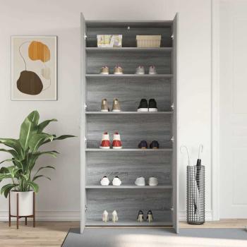 Schuhschrank Grau Sonoma 80x35,5x180 cm Holzwerkstoff