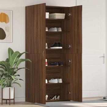 ARDEBO.de - Schuhschrank Braunes Eichenholz 80x35,5x180 cm Ingenieurholz