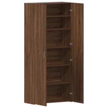 Schuhschrank Braunes Eichenholz 80x35,5x180 cm Ingenieurholz