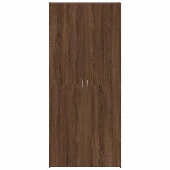 Schuhschrank Braunes Eichenholz 80x35,5x180 cm Ingenieurholz
