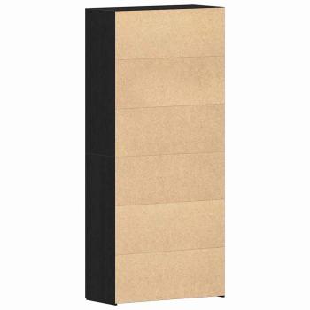 Schuhschrank Schwarz Eiche 80x35,5x180 cm Holzwerkstoff
