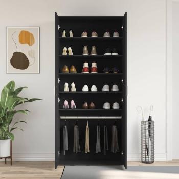 Schuhschrank Schwarz 80x39x180 cm Holzwerkstoff