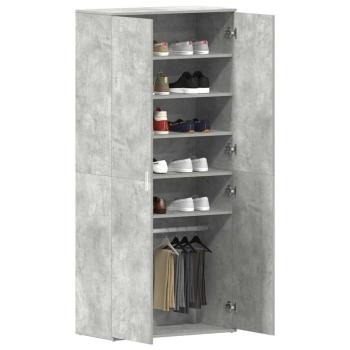 Schuhschrank Beton Grau 80x39x180 cm Spanplatte