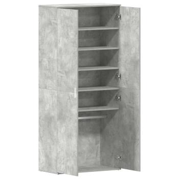 Schuhschrank Beton Grau 80x39x180 cm Spanplatte