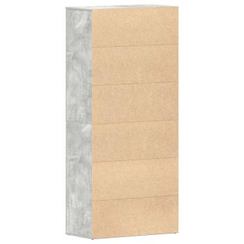 Schuhschrank Beton Grau 80x39x180 cm Spanplatte