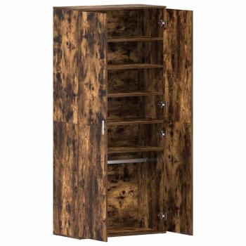 Schuhschrank Geräucherte Eiche 80x39x180 cm Werkstoff