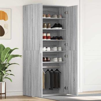 ARDEBO.de - Schuhschrank Grau Sonoma 80x39x180 cm Holzwerkstoff