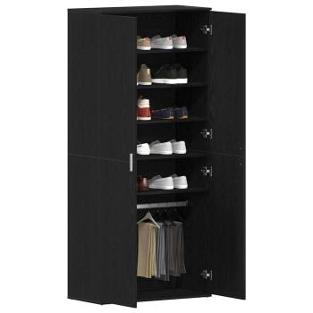 Schuhschrank Schwarze Eiche 80x39x180 cm Holzwerkstoff