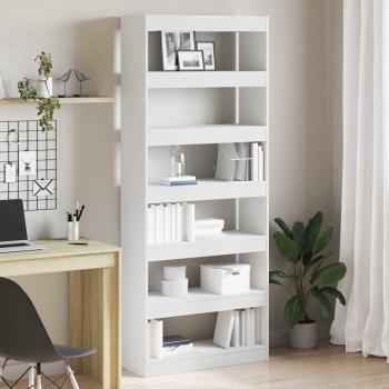 ARDEBO.de - Weißes Bücherregal Weiß Holzwerkstoff 80 x 30 x 198 cm Stauraum